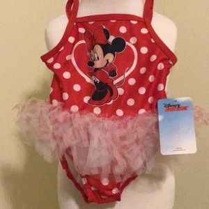 NEW MINNIE ONE PIECE BATHING SUIT  18 MOS